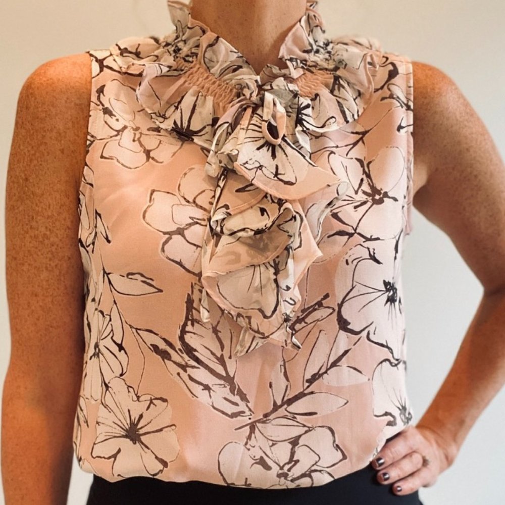 Karl Lagerfeld Paris Sleeveless Floral Print Top